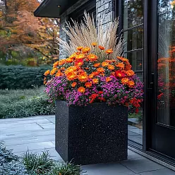 IDEALIST Lite Square Box Contemporary Marble Light Concrete Planter