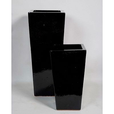 Ceramic Square Tall Glossy Planter Pot In/Out