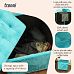 Premium Square Footstool with Storage Velvet Ottoman Storage Pouffe on Feet by Froppi