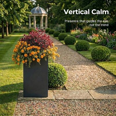 IDEALIST Lite Tall Square Contemporary Light Concrete Planter