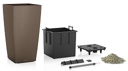LECHUZA CUBICO Color Square Tall Poly Resin Self-watering Planter