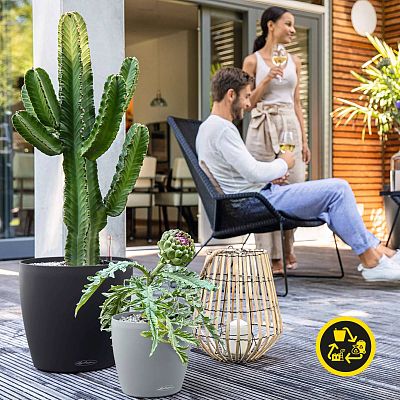 LECHUZA CLASSICO Color ECO Round PCR Plastic Self-watering Planter