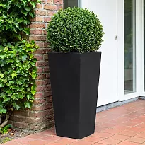 IDEALIST Lite Contemporary Black Light Concrete Garden Tall Planter, O...