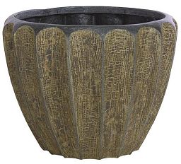 Firewood Brown Round Polystone Indoor Planter