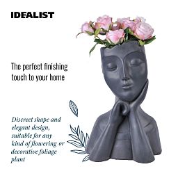 IDEALIST Lite Pensive Oval Bust Face Plant Pot Indoor