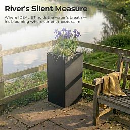 IDEALIST Lite Tall Square Contemporary Light Concrete Planter