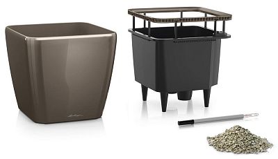 LECHUZA Quadro LS Square Poly Resin Self-watering Planter