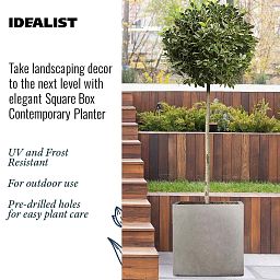 IDEALIST Lite Square Box Contemporary Light Concrete Planter
