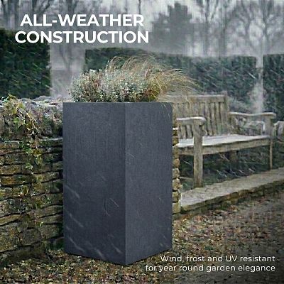 IDEALIST Lite Tall Square Contemporary Light Concrete Planter