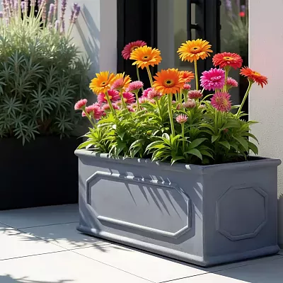 IDEALIST Lite Faux Lead Chelsea Light Concrete Through Planter