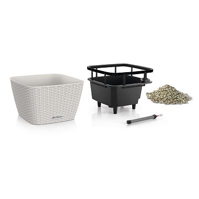 LECHUZA BACINO Cottage Square Poly Resin Self-watering Planter