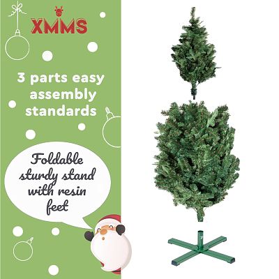 XMMS Swansea Artificial Christmas Tree with Tree Skirt & Cotton Gloves Real Touch Mixed Pine and Fir
