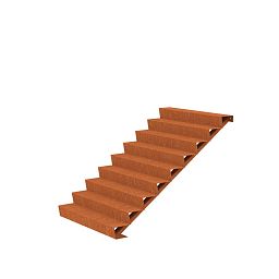9 Steps Corten Steel Stair