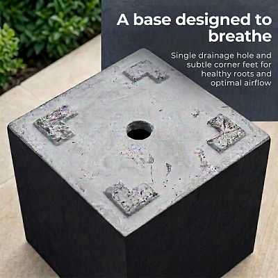 IDEALIST Lite Square Box Contemporary Light Concrete Planter Set