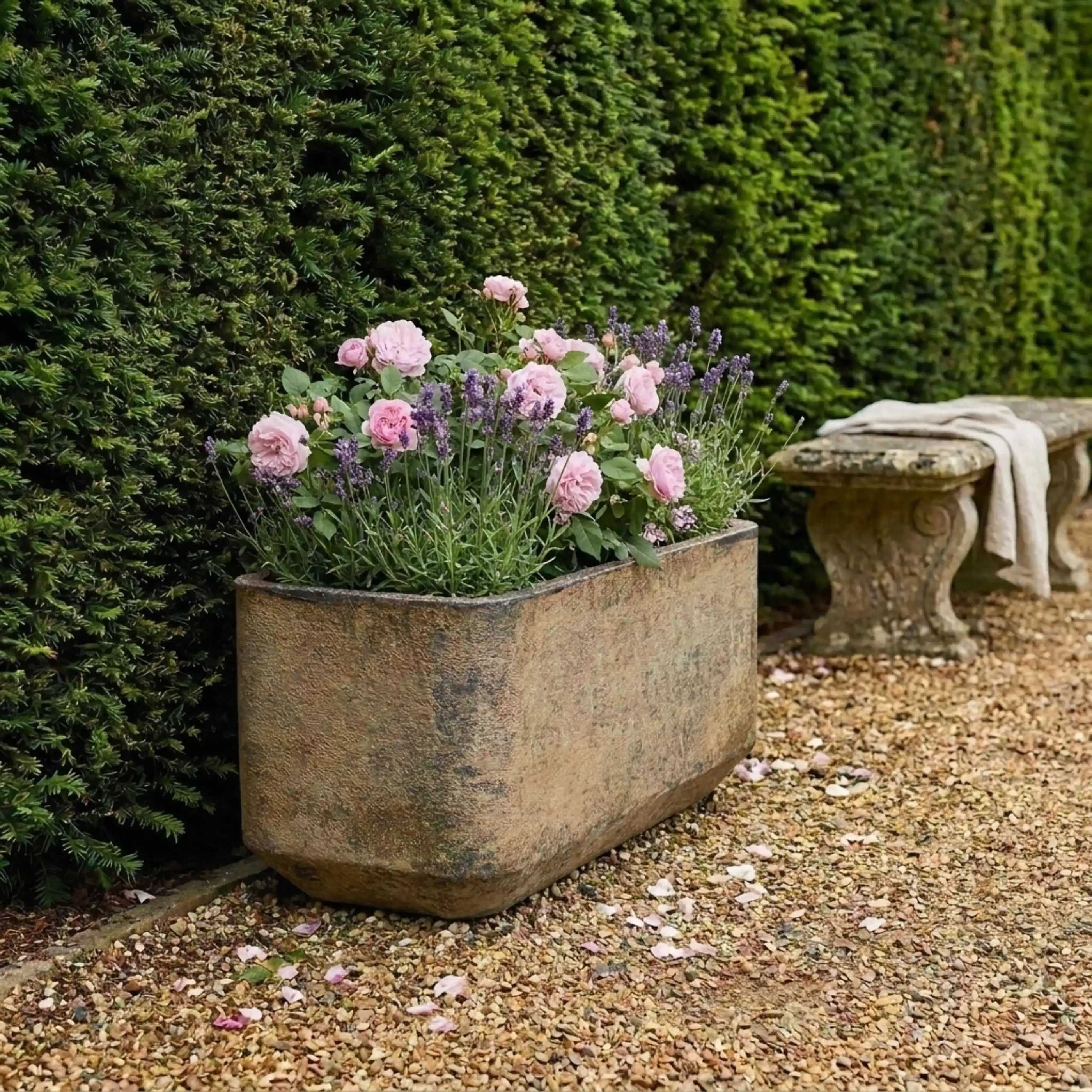 Atlas Large Trough Planter | Fiberstone Indoor and Outdoor Plant Pot