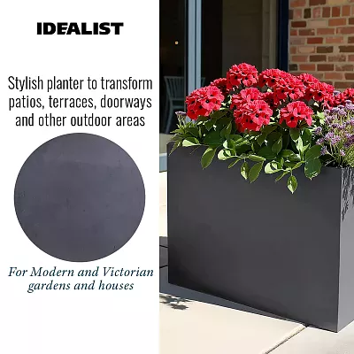 IDEALIST Lite Contemporary Light Concrete Trough Planter