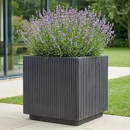 IDEALIST Lite Vertical Ribbed Square Effect Outdoor Planter