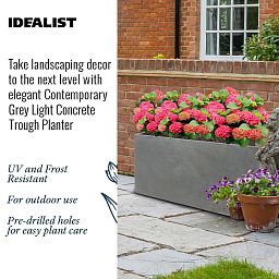 IDEALIST Lite Contemporary Light Concrete High Trough Planter
