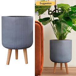 IDEALIST Lite Ribbed Cylinder Planter on Legs, Round Pot Plant Stand Indoor