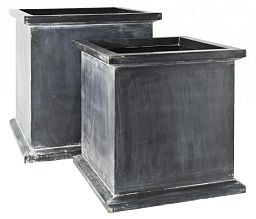 Grosvenor Fiberglass Square Antique FL Planter Pot In/Out