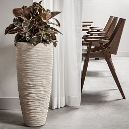 Composits Polystone Partner Seaside Round Tall Indoor Planter Pot