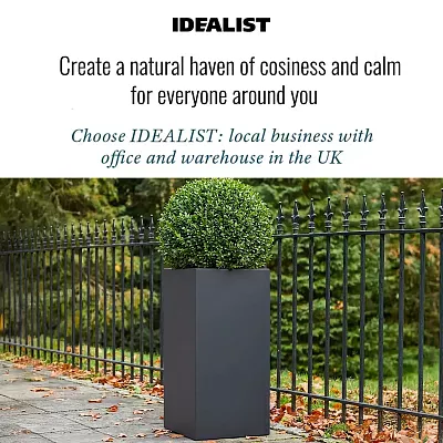 IDEALIST Lite Tall Square Contemporary Light Concrete Planter