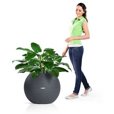 LECHUZA PURO Color Round Poly Resin Self-watering Planter