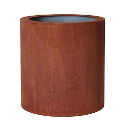 Cortenstyle Standard Topper on Wheels Round Planter IN\OUT