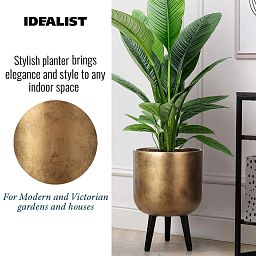 IDEALIST Lite Round Planter on Legs, Round Pot Plant Stand Indoor