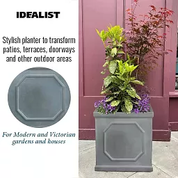 IDEALIST Lite Faux Lead Chelsea Box Square Light Concrete Planter