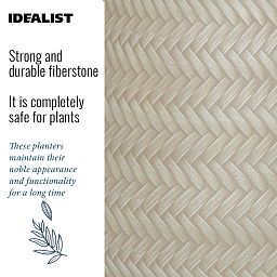 IDEALIST Lite Plaited Style Egg Planter on Legs, Round Pot Plant Stand Indoor