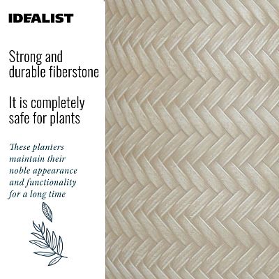 IDEALIST Lite Plaited Style Egg Planter on Legs, Round Pot Plant Stand Indoor