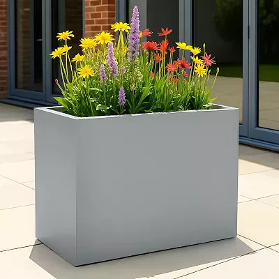 IDEALIST Lite Contemporary Light Concrete Trough Planter