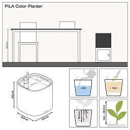 LECHUZA PILA Color Square Poly Resin Self-watering Planter