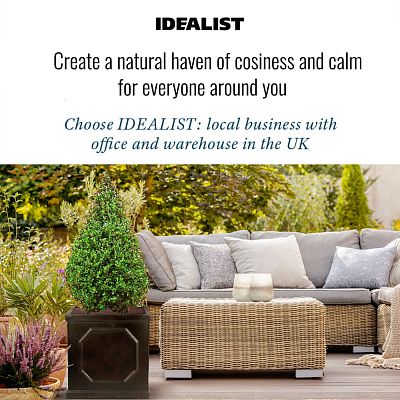 IDEALIST Lite Faux Lead Chelsea Box Square Light Concrete Planter