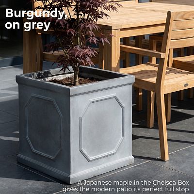 IDEALIST Lite Faux Lead Chelsea Box Square Light Concrete Planter