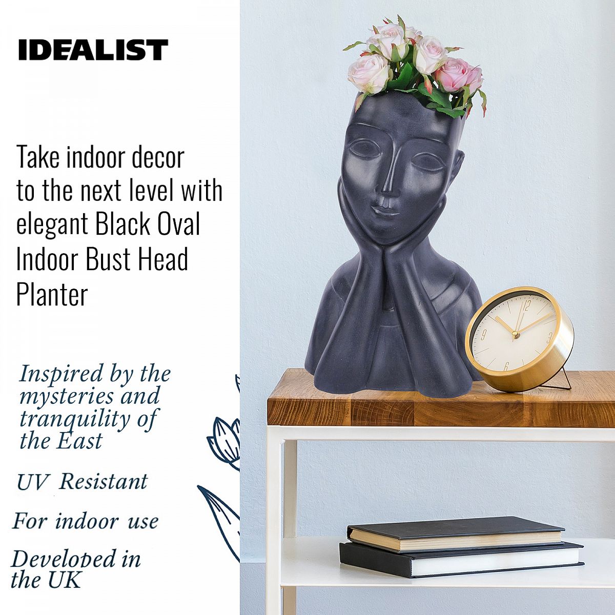 Oval Bust Face Plant Pot Indoor by Idealist Lite