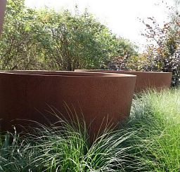 Cado Round Corten Steel Outdoor Planter