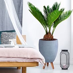 IDEALIST Lite Striped Egg Planter on Legs, Round Pot Plant Stand Indoor