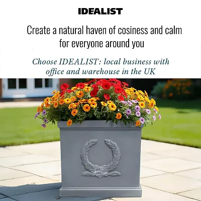 IDEALIST Kensington Light Stone Square Garden Planter