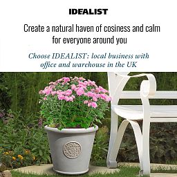 IDEALIST Lite Rustic Style Rolled Rim Wide Vase Outdoor Planter