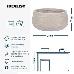 IDEALIST Lite Plaited Style Bowl Outdoor Planter