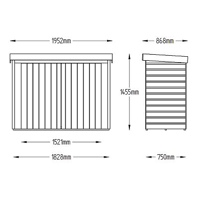 Installed Outdoor Pressure Treated Wooden Shiplap Pent Outdoor Store by Forest Garden