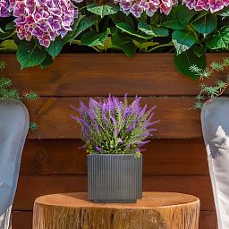 IDEALIST Lite Vertical Ribbed Square Effect Outdoor Planter