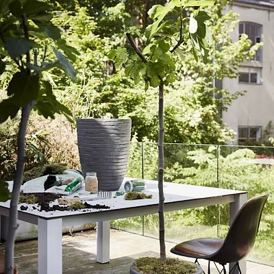 Round Resin Row Planter by Cadix Capi Tutch Vase Elegance Low