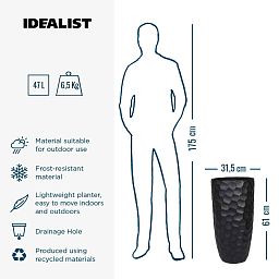 IDEALIST Lite Mosaic Style Tall Round Vase Planter Outdoor Plant Pot