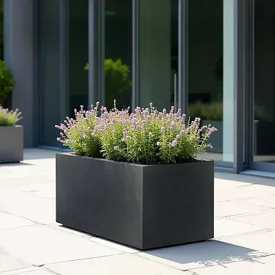 IDEALIST Lite Contemporary Light Concrete Trough Planter