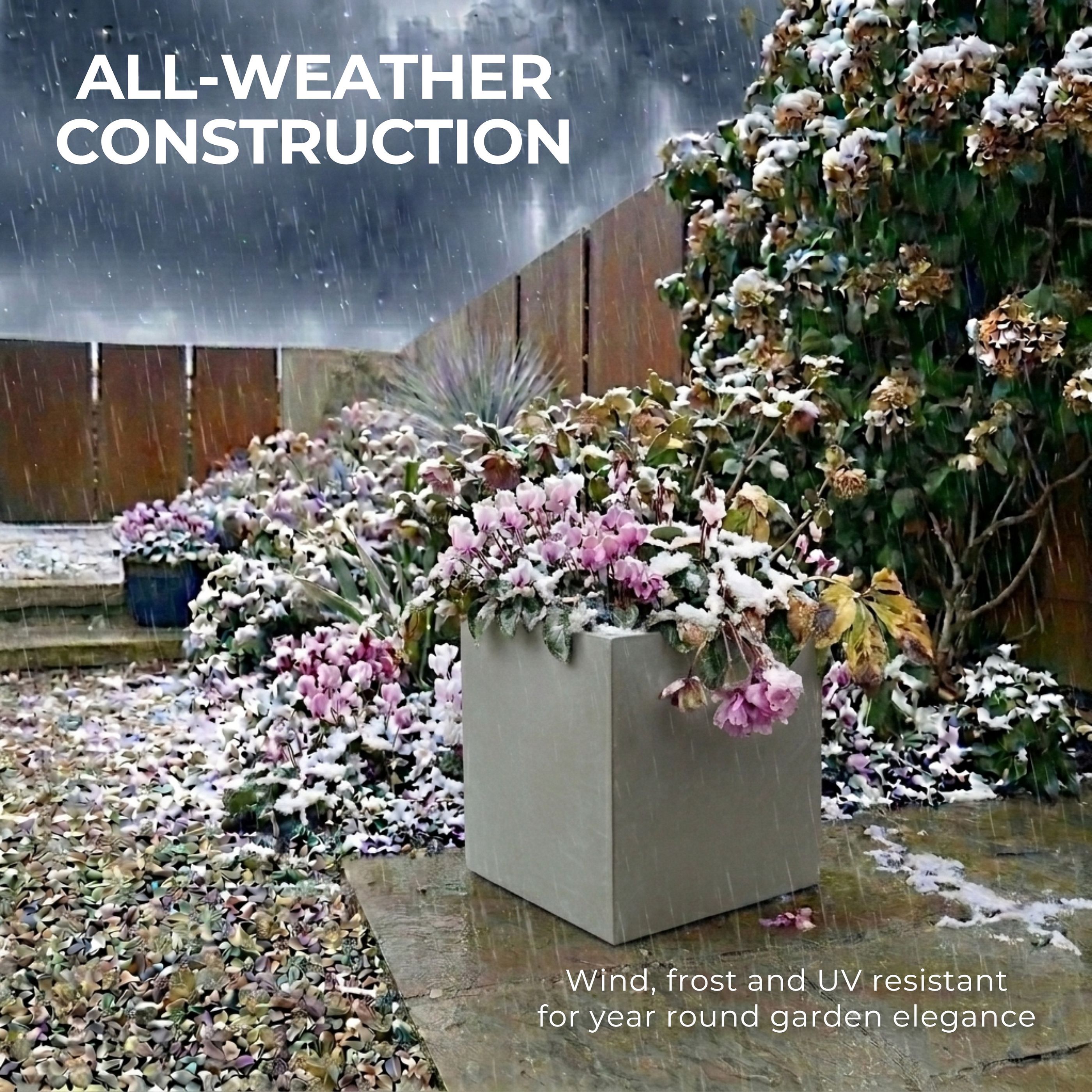 IDEALIST Lite Square Box Contemporary Light Concrete Planter