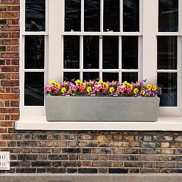 IDEALIST Lite Window Box Light Concrete Planter Set