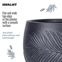 IDEALIST Lite Leaf Embossed Ball Planter